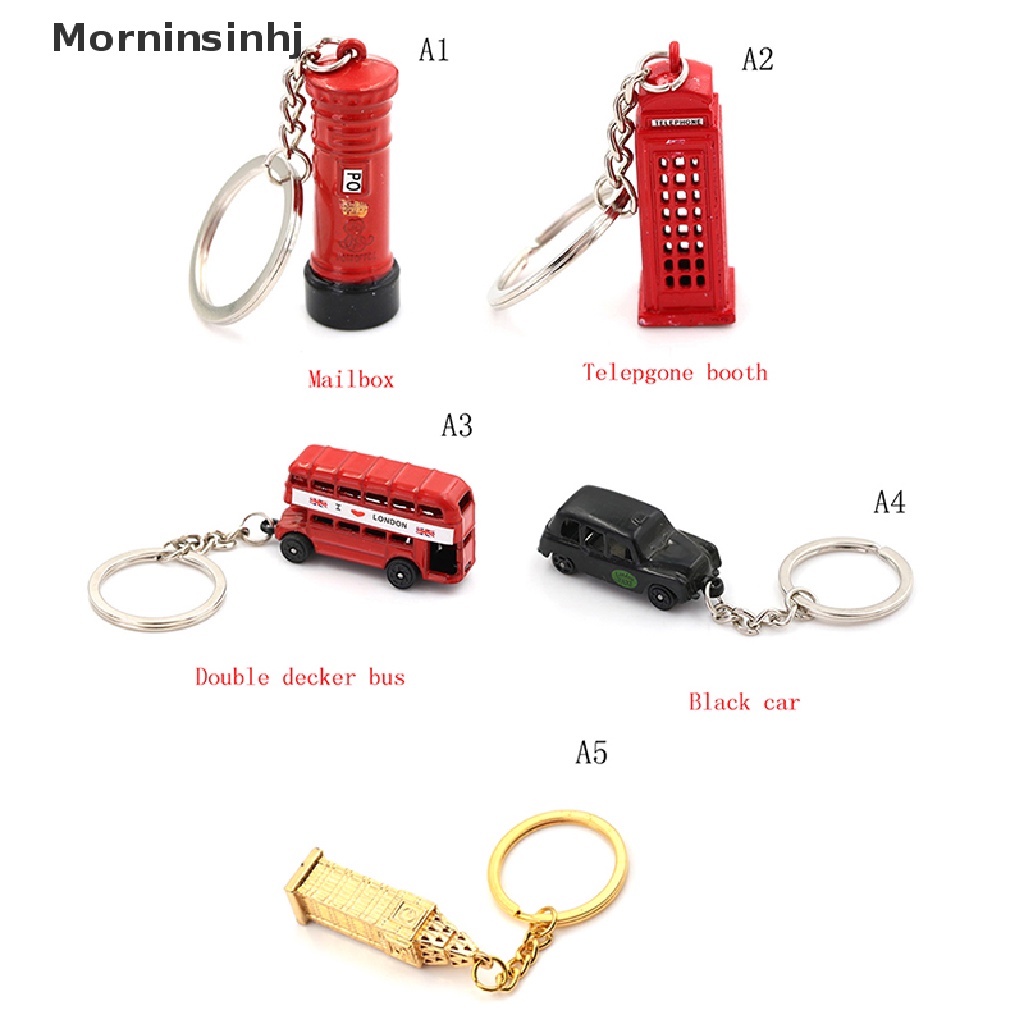 Mornin Miniatur Inggris Model London Gantungan Kunci Keychain Souvenir Taksi Bis Merah id