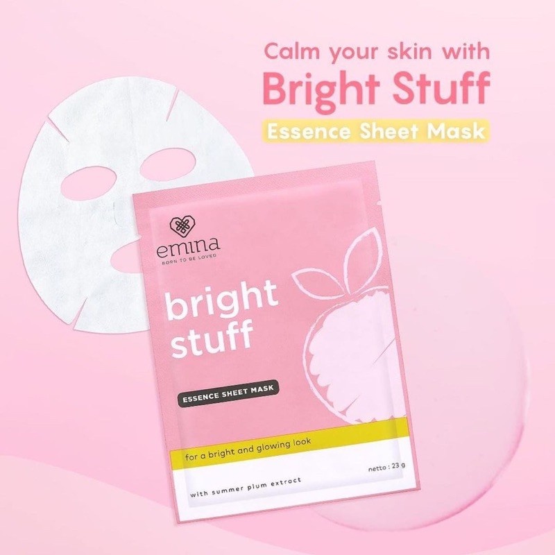 `ღ´ PHINKL `ღ´ ╰☆☆ 𝔢мιℕά ☆☆╮  Emina bright stuff face sheet mask pemutih wajah cocok untuk remaja