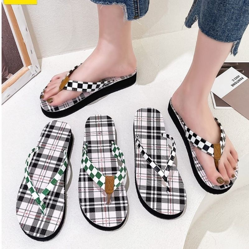 DDS9027 Sendal Jepit Wanita Sandal Rumah Fashion Import BOX Flip Flops Ready Jakarta Bisa COD (NO BOX)