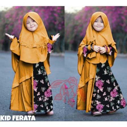 Baju Gamis Anak Cewek Pakaian Muslimah Perempuan Kartun LED Lucu Motif LOL Umur Usia 4 5 6 Tahun Ba