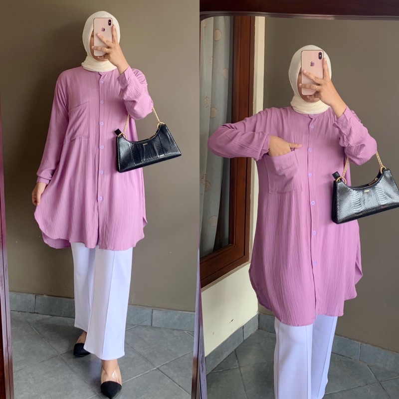 TUNIK LILAC CRINKLE