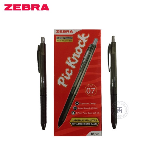 

Pulpen Zebra Pick Knock Hitam 0,7