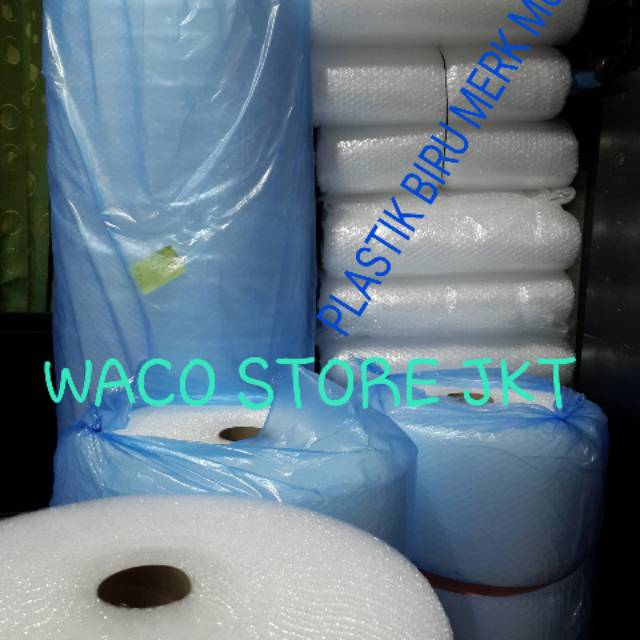 

Bubble Wrap Buble Warp Plastik Biru Mulia Pack 1 Roll 1.25m x 52m