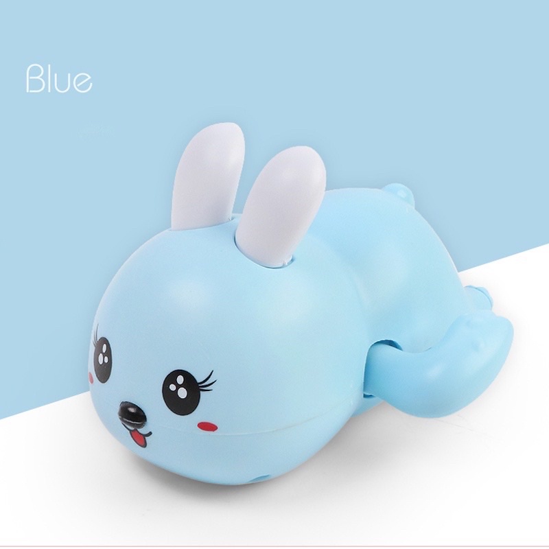 Mainan Mandi Anak Bayi Mainan Air Anak bayi kura kura ikan katak bebek bergerak di air-Rabbit blue