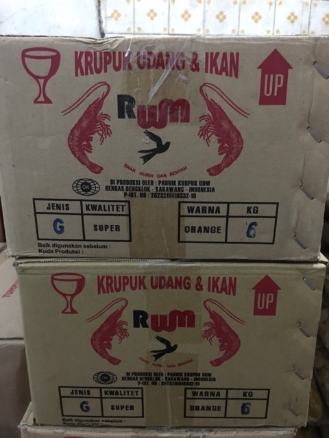 Kerupuk Rum Gondang 6kg / Krupuk Rum Udang &amp; Ikan Dus / Kerupuk Rum Karton Gondang Walet / Krupuk