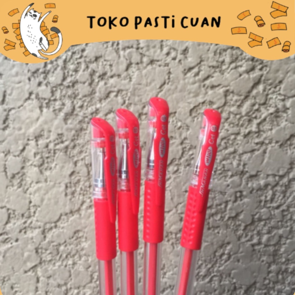 

pulpen gel pena mimi tinta merah 4/8/12 pcs keperluan kantor ATK alat tulis kantor bolpen lucu imut pulpen termurah bisa COD import