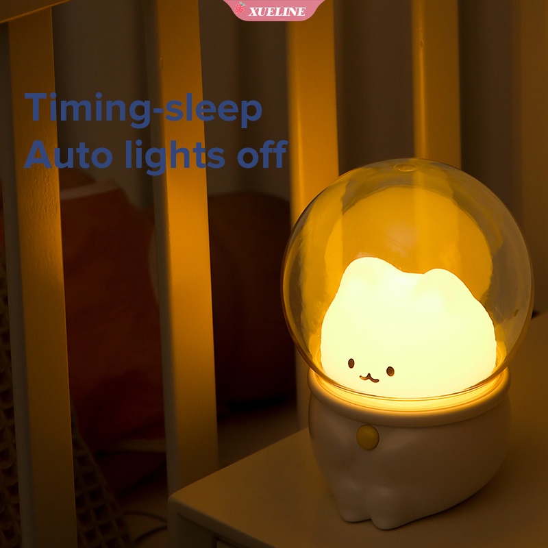 Lampu Malam LED Bentuk Kapsul Motif Kucing / Kelinci Untuk Dekorasi Kamar Tidur Anak