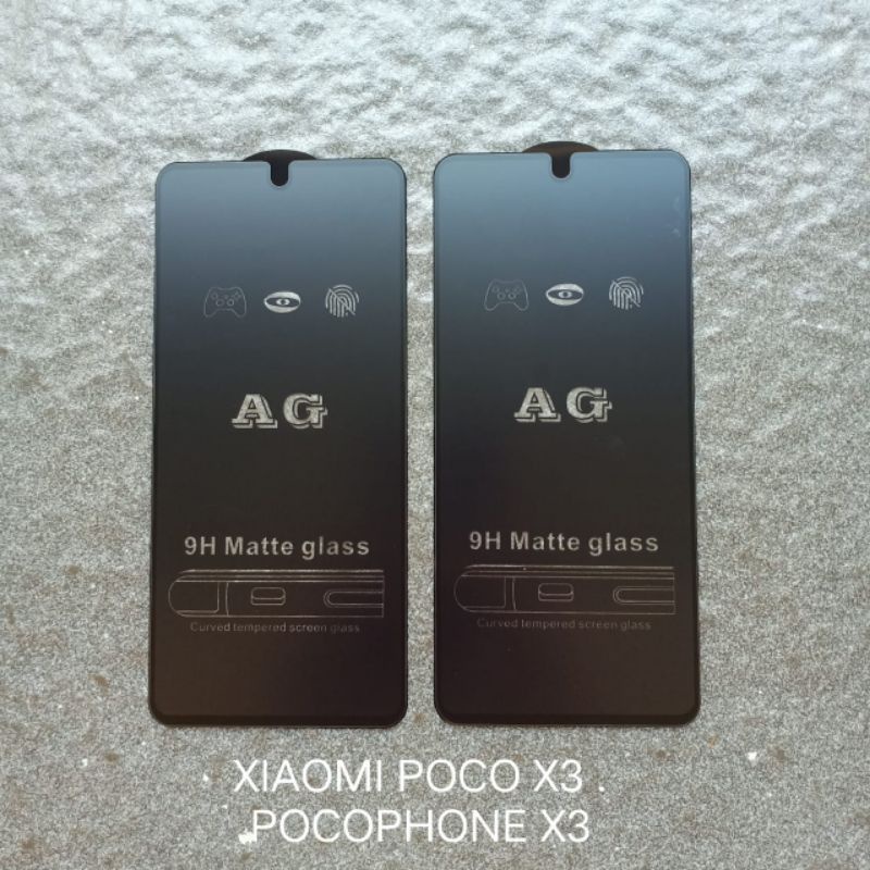 Tempered glass matte Xiaomi Pocophone X3 Poco X3 anti gores kaca screen guard pelindung layar