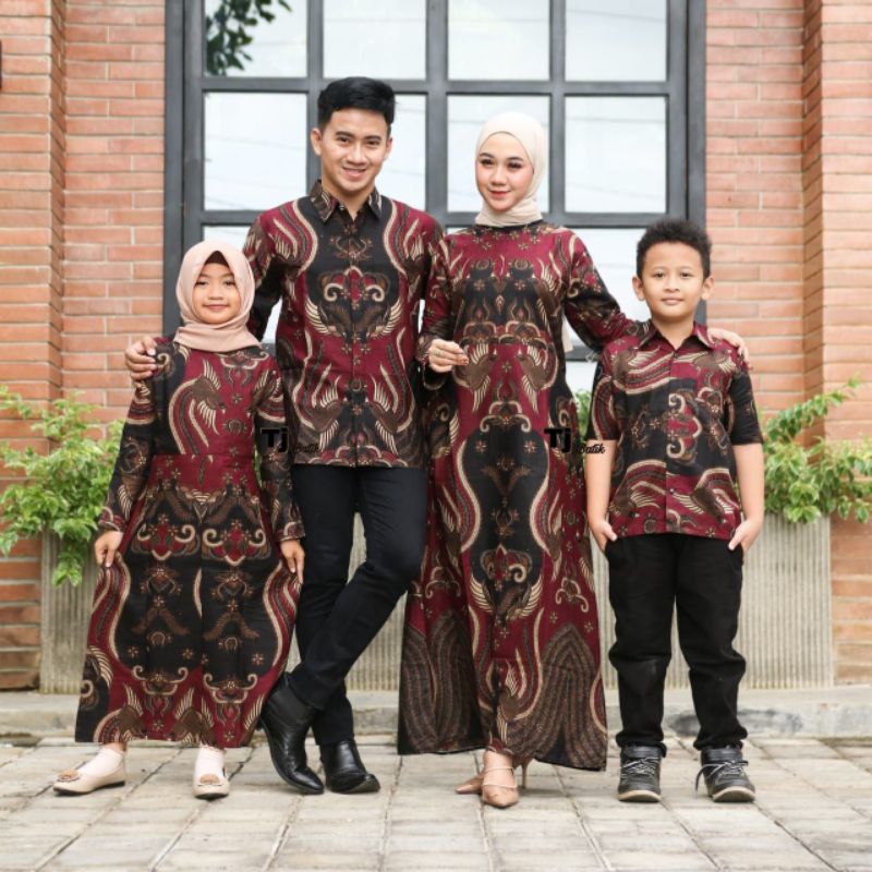 couple batik keluarga shireen merak 2022 modern