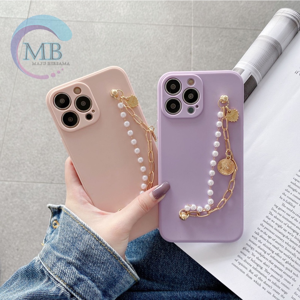 SOFTCASE MACARON RANTAI MUTIARA CHAIN GRIP OPPO A54 A74 A95 A93 F1S A59 F5 YOUTH F7 PRO MB3046