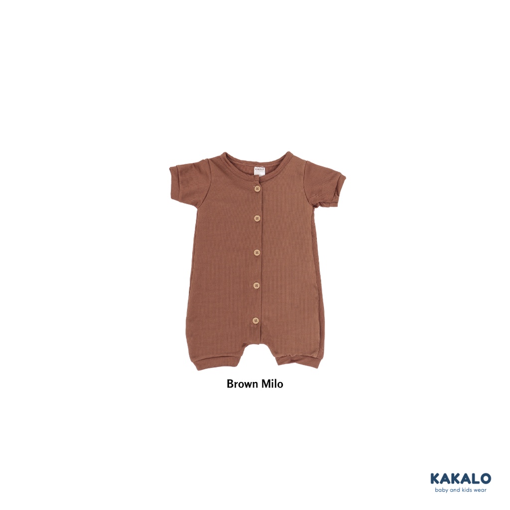 KAKALO Pakaian Bayi | Bunaken Rib Romper (0-1 Tahun)-Brown Milo