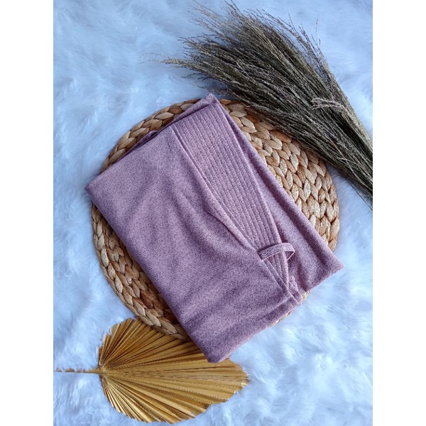 (AL-DHANS BERGO PED) HIJAB INSTAN BERGO PAD - JILBAB BERGO AD - JERSEY IRISH-Dusty pink