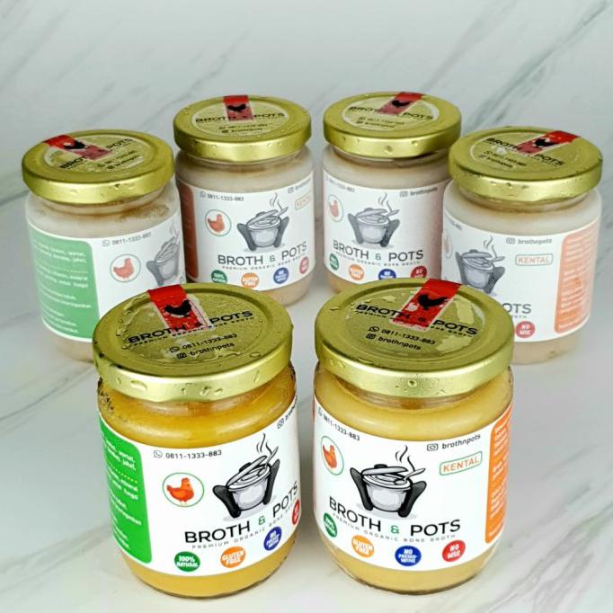

TERLARIS PAKET 6 JARS MIX 3 ORIGINAL + 3 KENTAL BROTH N POTS CHICKEN BONE BROTH BUMBU & BAHAN