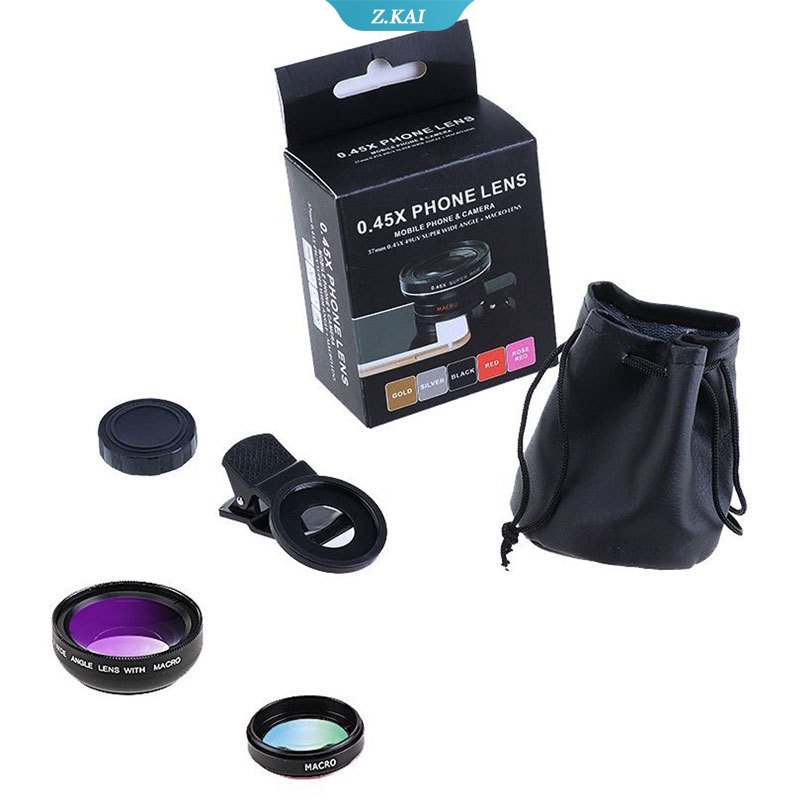 2 in 1 Lensa Universal 37mm Profesional 0.45x 49uv Ultra Wide Angle + Macro HD