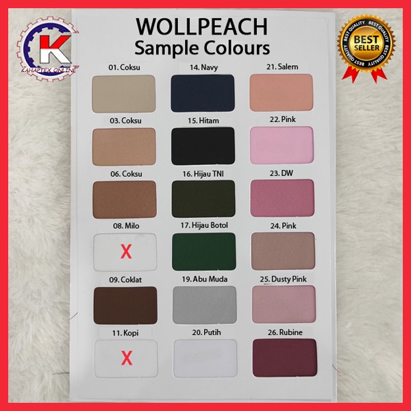 Bahan Kain Wolfis Kain Woolpeach Polos Premium Harga Per 0 5 Meter Shopee Indonesia