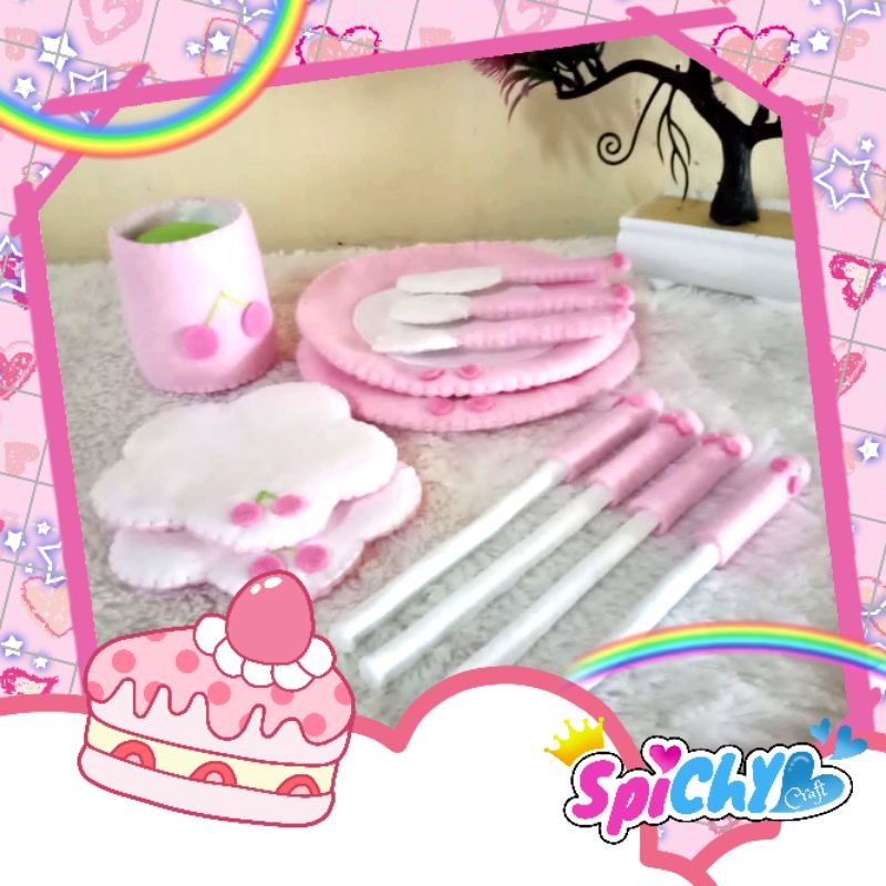 Set Alat Makan Flanel / Mainan Edukasi Flanel