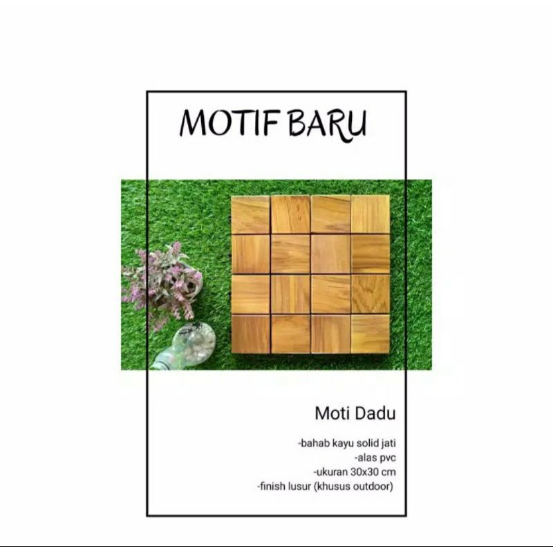 ubin kayu jati lantai garden tile bongkar pasang