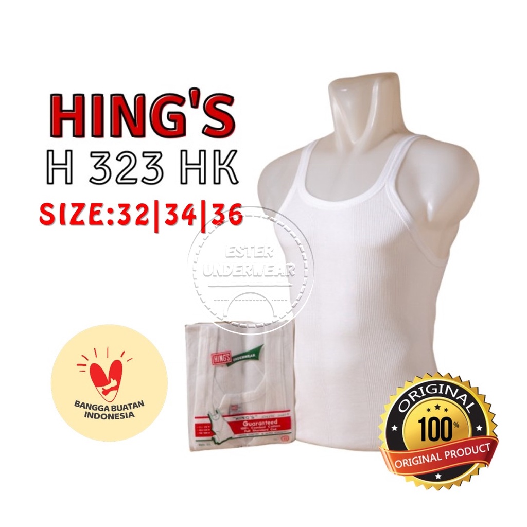 SINGLET PRIA HINGS HIJAU H 323 HK MODEL SALUR  KATUN ISI 1 PCS