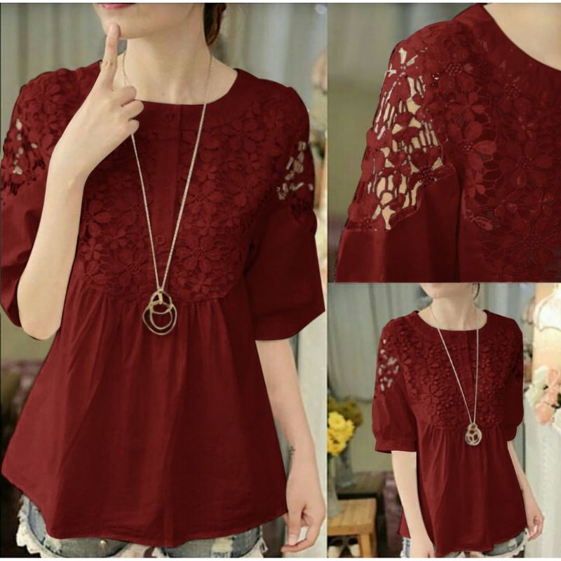 Blouse Casual Wanita Blouse White Blouse putih Blouse kerja Baju wanita Blouse Terbaru kekinian