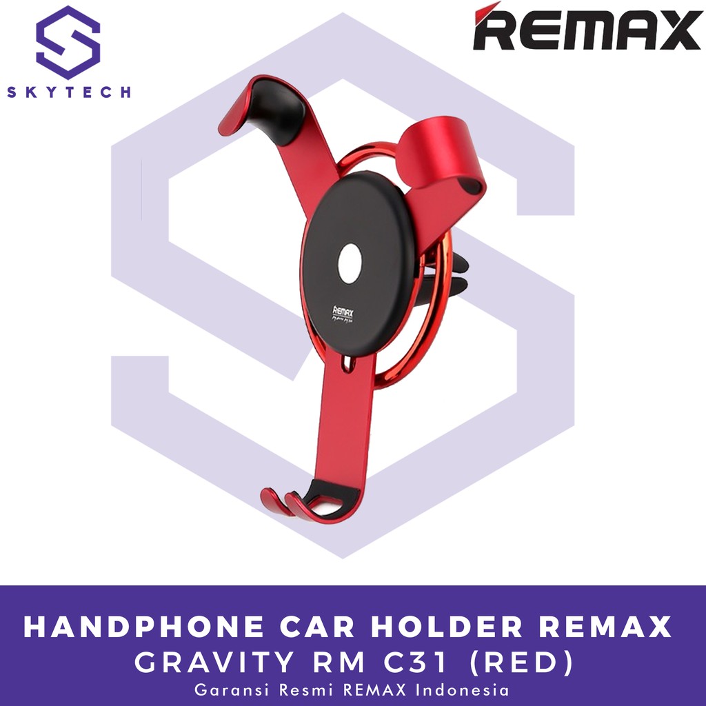 HANDPHONE CAR HOLDER REMAX GRAVITY RM C31 RED ORIGINAL GARANSI RESMI