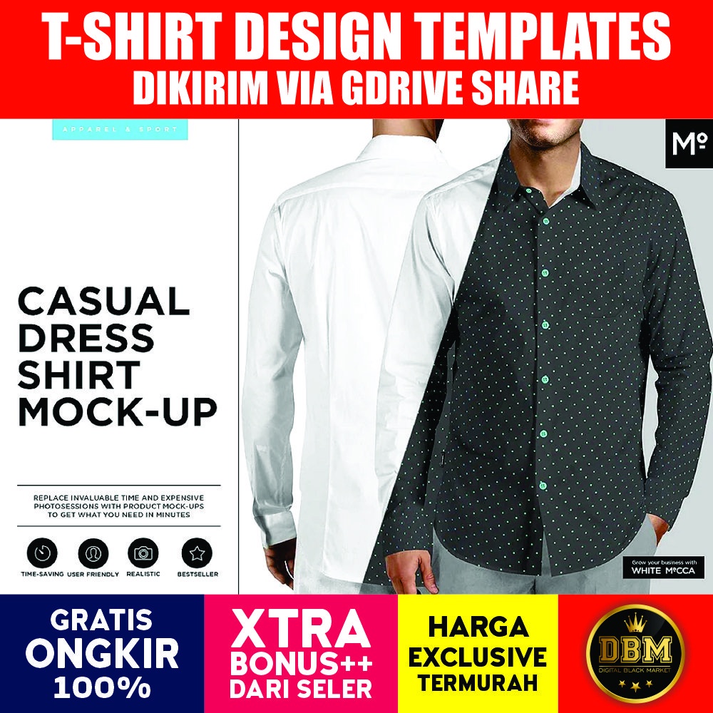 Casual Dress Shirt Mockups - Photoshop