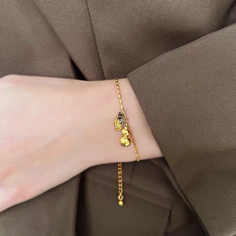 Gelang Titanium Lucky Keberuntungan Gold Korea Fashion Style Trending