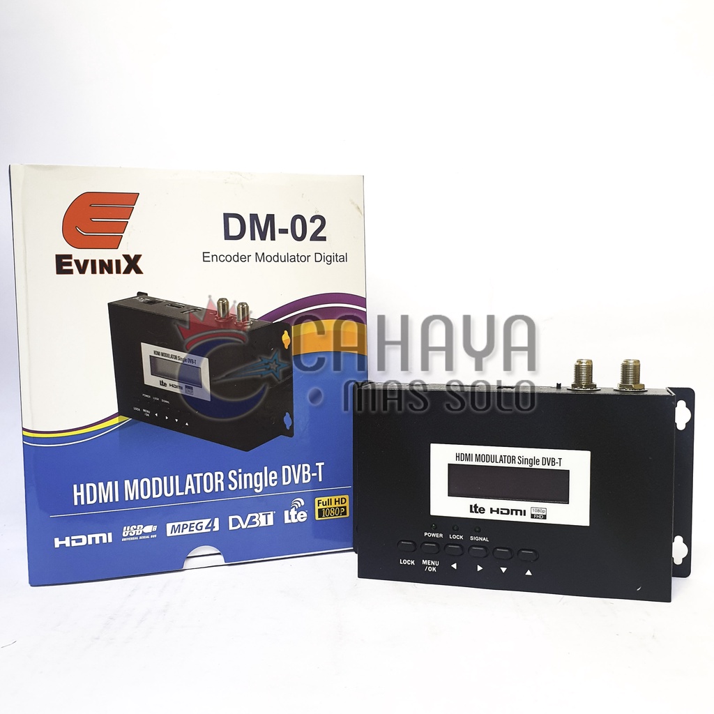 Modulator Digital HD Evinix DM-02 Single Agile RF HDMI DVBT DM 02 dm02