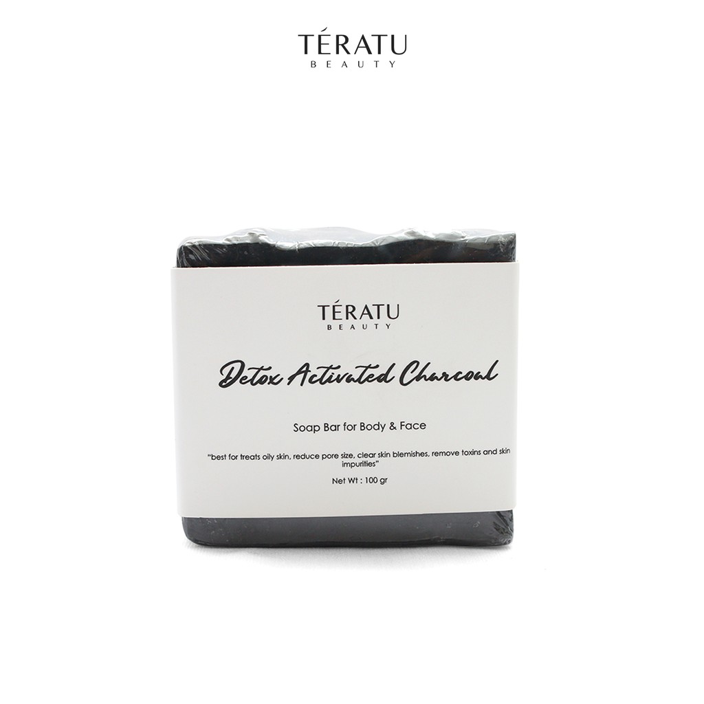 

Teratu Beauty Handmade Natural Soap Bar for Body & Face - Detox Activated Charcoal