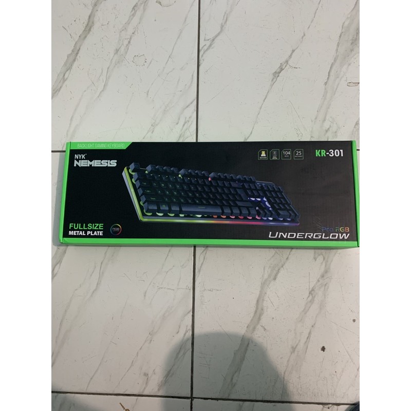 NYK KR-301 Underglow Rubber Dome Nemesis RGB Gaming Keyboard NYK KR301 SKYLIGHT