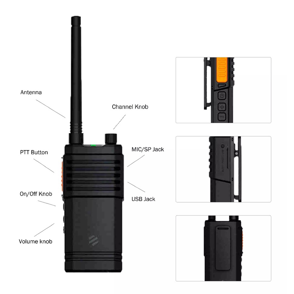 BEEBEST A108 - Mini Portable Handy Radio Walkie Talkie 16 Channels 3W