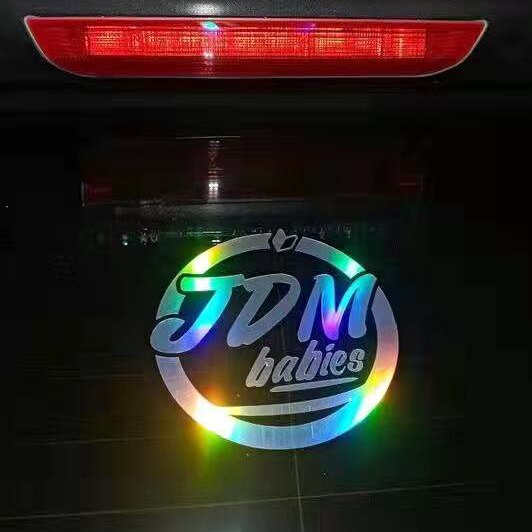 1pc Stiker Laser Jdm Tahan Air Untuk Helm Motor / Mobil