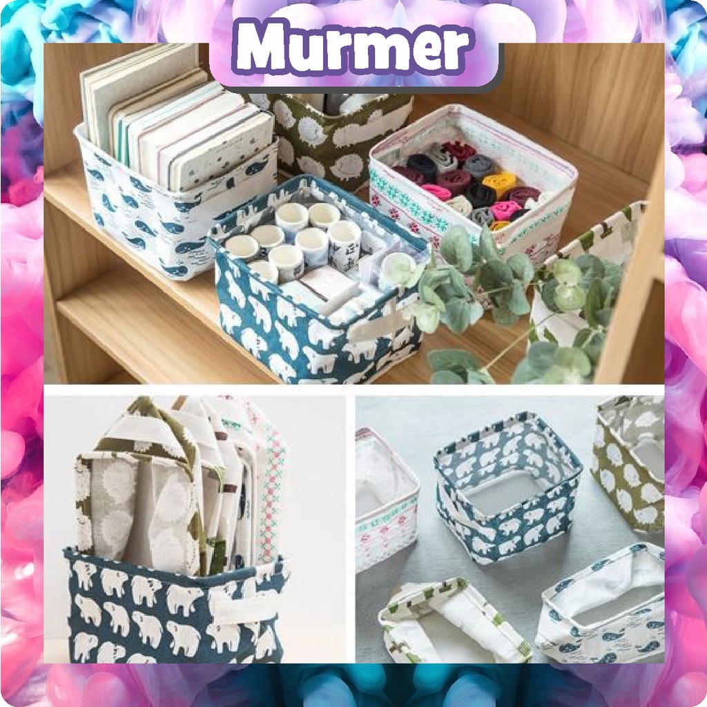 MurmerOfficial R174 Storage Box Keranjang Lipat Multifungsi Organizer Mini Basket Kotak Penyimpanan