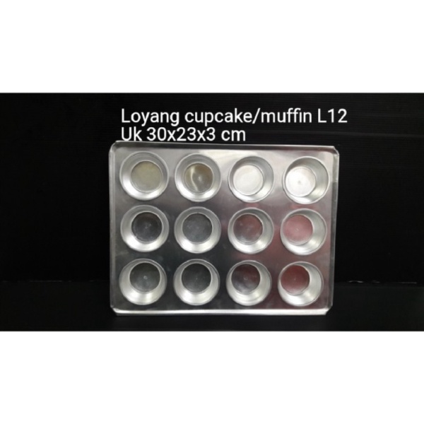 Limited LOYANG KUE CUP CAKE / MUFFIN ALUMUNIUM LUBANG 12 / LYCCB12