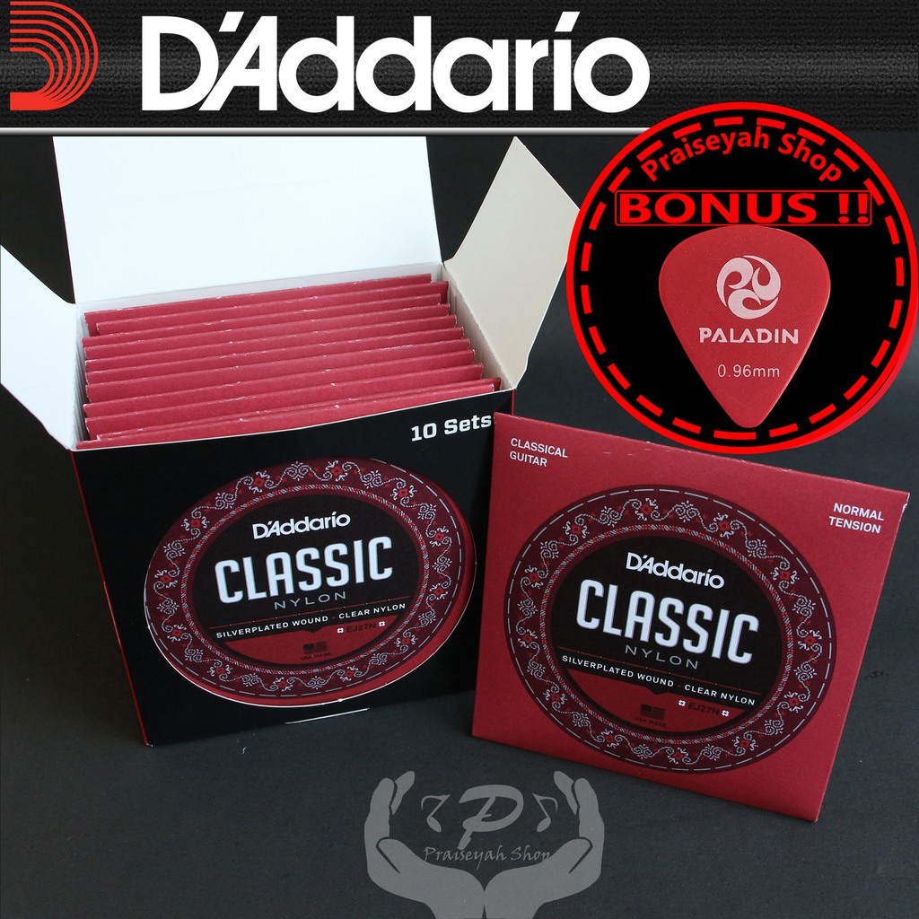 Daddario EJ 27N Senar Gitar Classic Nylon Silverplated Wound Original