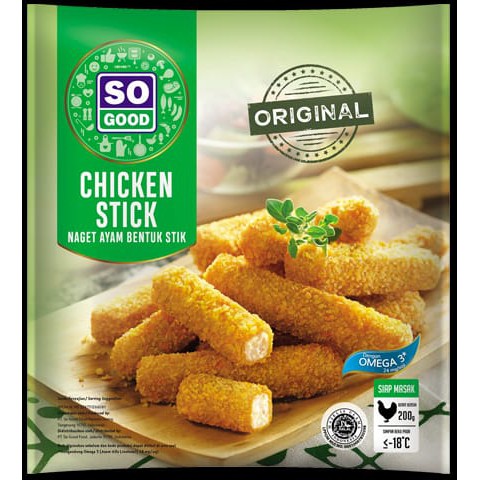 

CHICKEN STICK ORIGINAL SO GOOD 200GR FROZEN DAGING AYAM OLAHAN BEKU INSTAN SIAP SAJI