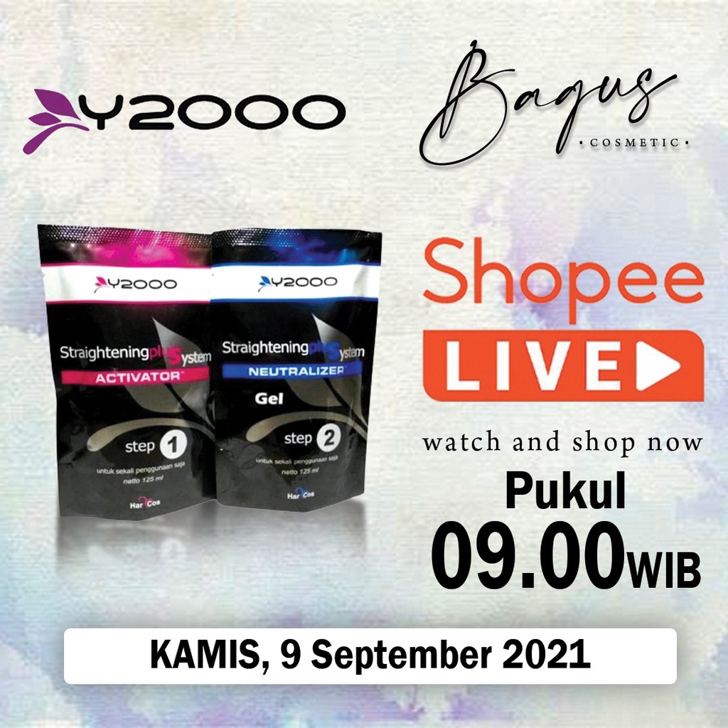 ⭐BAGUS⭐ Y2000 STRAIGHTENING PLUS SYSTEM 500ml | Pelurus Rambut / Obat Rebonding step 1 &amp; 2