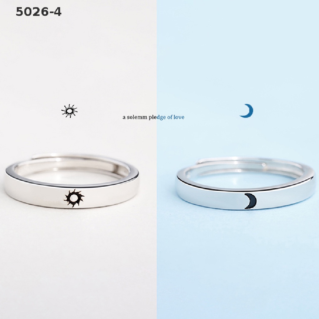 5026-4 Fashion Opening Adjustable Sun Moon Couple Rings For Wedding Anniversary Gift 5026-4