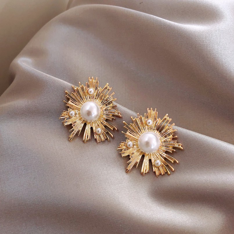 Anting Gantung Panjang Tusuk Gaya Korea Motif Geometri Aksen Hollow Untuk Perhiasan Wanita-04