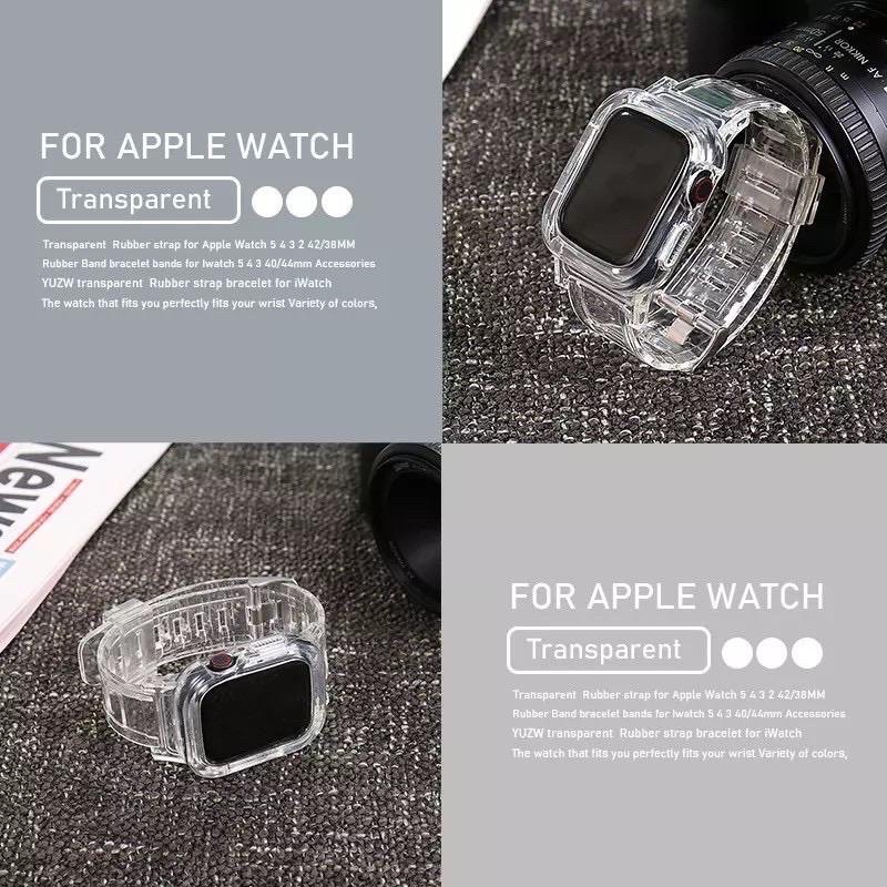 Bisa COD Tali Transparan strap untuk watch T500 T55 T500plus iwatch HW22 42mm 44mm Glacier Tali jamtangan smartwatch Ultra 49mm