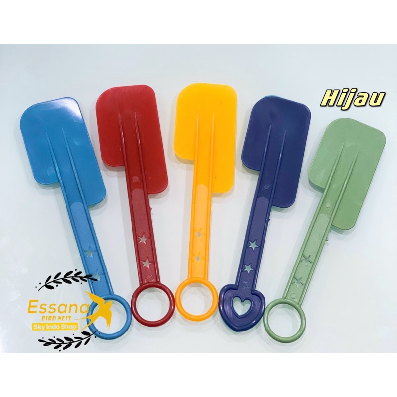 Gelas Minum Plastik _Piring Makan Bulat Plastik _Mangkok Makan Bulat Bakso Plastik_Sendok Makan Plastik_Terlaris Termurah Berkualitas ( 1pcs ) claris-Sendok cabe hijau