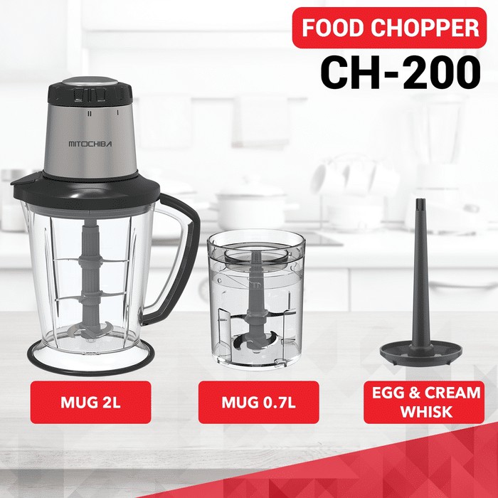 MITOCHIBA Chopper Blender Serbaguna 2 Liter CH 200 - Garansi 1 Tahun