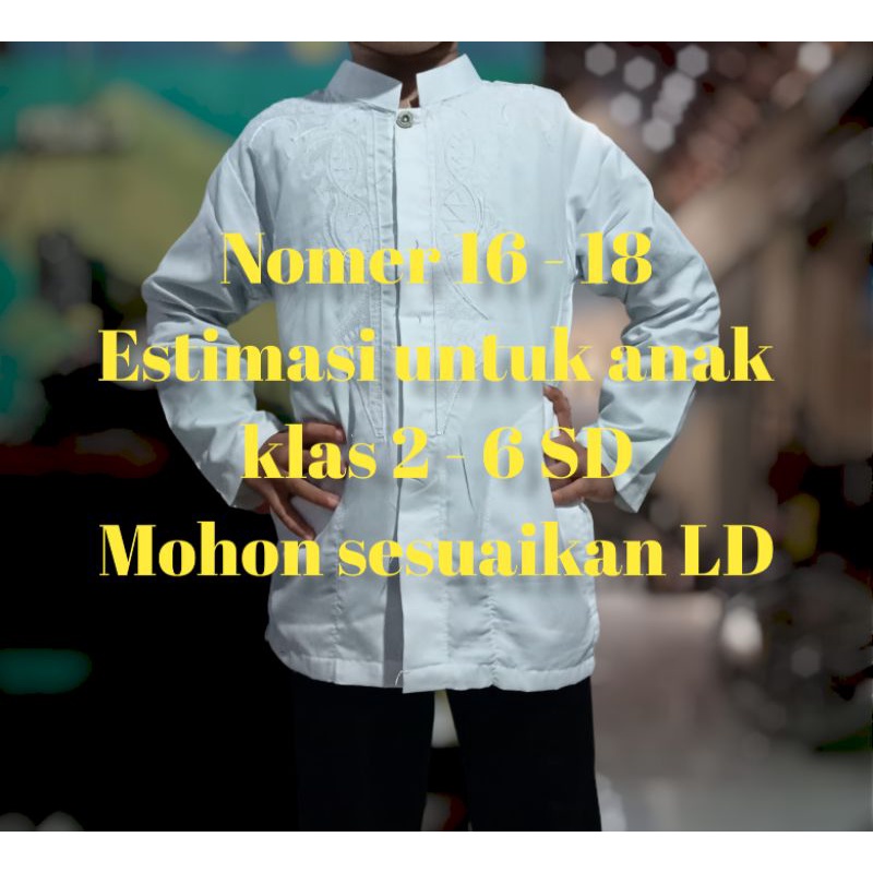 Baju Koko Anak Tanggung SD Remaja Warna Putih