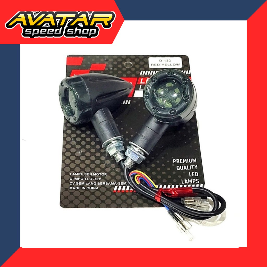 LAMPU SEN VARIASI MOTOR CR7 RED YELLOW