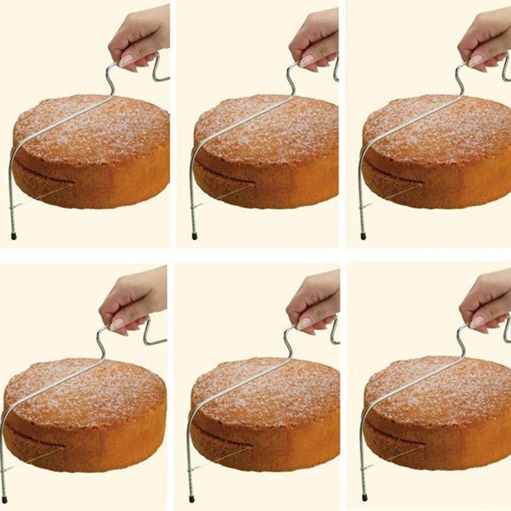 Solighter 2kawat Cake Slicer Hot Alat Dapur Profesional Trimmer Leveler