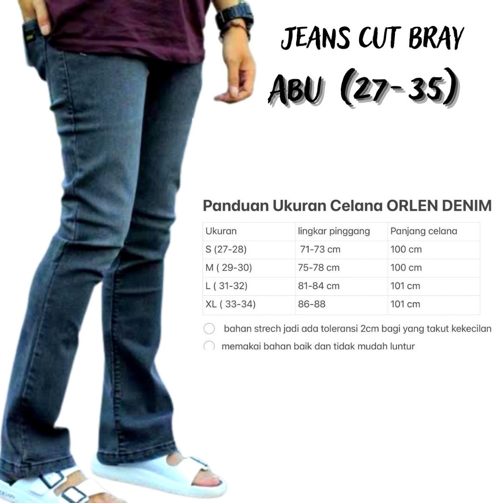 Celana Panjang Jeans Cutbray Pria/ Jeans Bootcut Pria