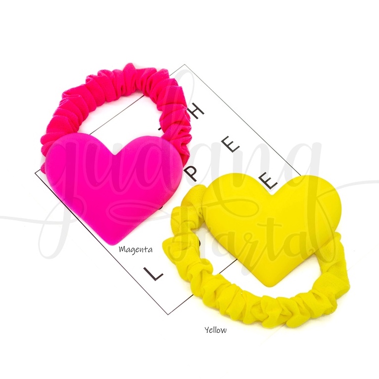 Ikat Rambut Big Neon Heart Hairband Motif Hati Warna GH 200065