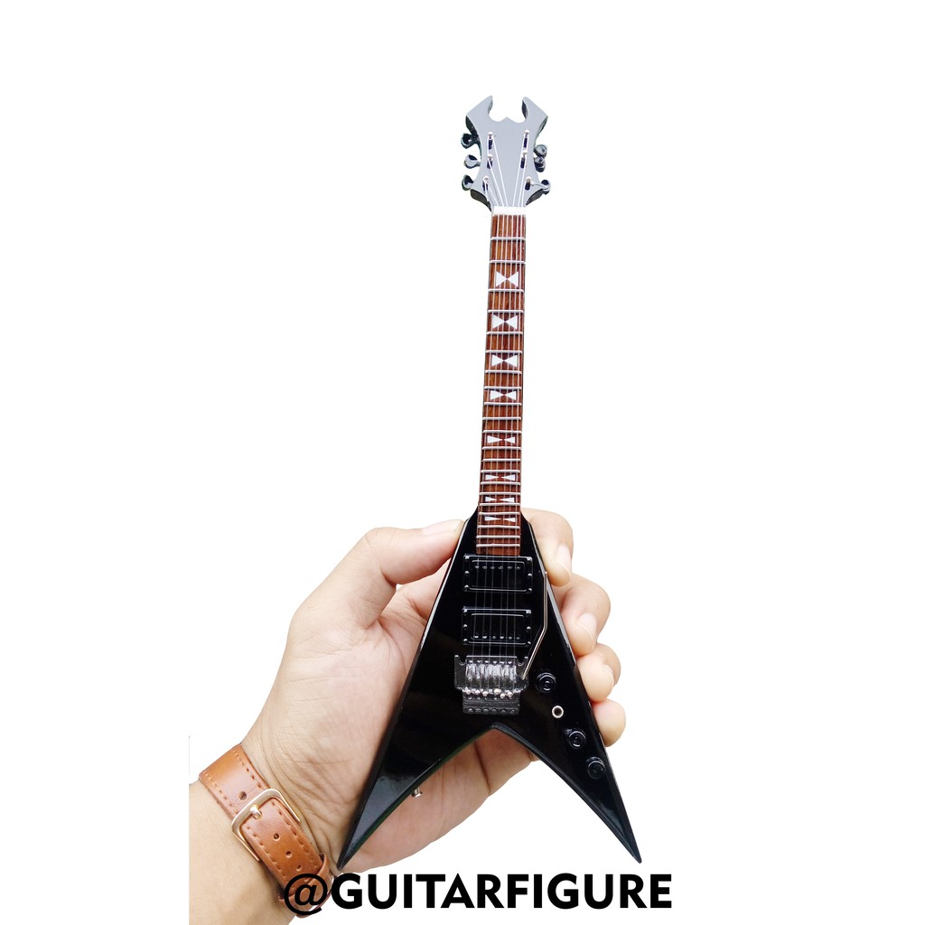 Miniatur Gitar BC Rich Flying V Black Satin Signature