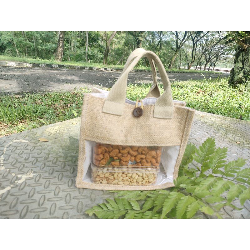 tas goni humpers plus kancing batok coklat size 22*12*18 cm tali webbing tebal terlaris