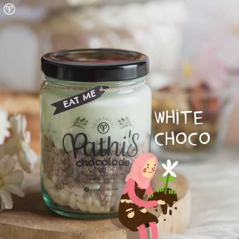 

Pathi's Chocolade - WHITE CHOCO Melted Chocolate in Jar