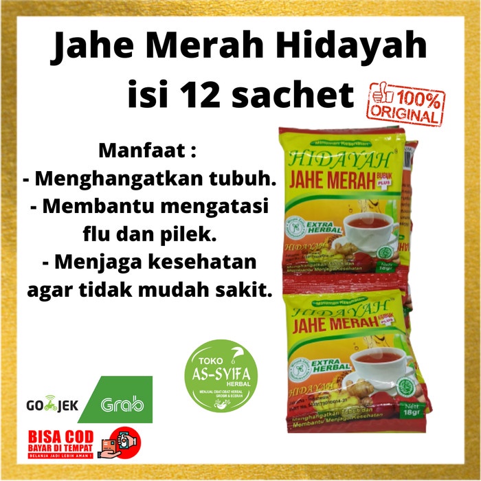 

JAHE MERAH HIDAYAH PLUS MINYAK JAHE MERAH HIDAYAH PLUS MINYAK ZAITUN DAN HABBATUSAUDAH ISI 12 SACHET